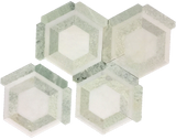 WHITE ABSOLUTE HONEYCOMB WITH MING GREEN MOSAIC