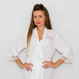 Cotton Lace White Bridesmaids Robes