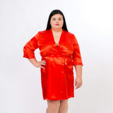Satin Plus size Red bridesmaid robes