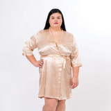 Satin Plus size Champagne bridesmaid robes