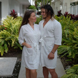 Cotton Waffle-Knit His and Hers Robes Set for Couples