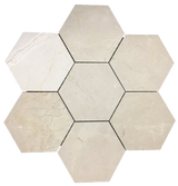 CREMA MARFIL 5" HEXAGON MOSAIC HONED