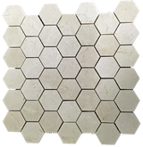 CREMA MARFIL 2" HEXAGON MOSAIC HONED