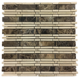 DARK EMPERADOR BAMBOO WITH CREMA MARFIL MOSAIC