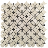 CREMA MARFIL FLEUR MOSAIC WITH DARK EMPERADOR MOSAIC