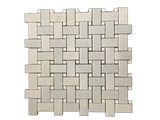 BLUE CELESTE BASKETWEAVE WITH WHITE THASSOS DOT MOSAIC