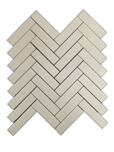 WHITE THASSOS 1" X 4" HERRINGBONE MOSAIC