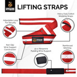 DMoose Fitness Lifting Straps for Weightlifting, Crossfit, or Powerlifting with Soft Neoprene Padded Wrist Support for Max Grip Strength, Deadlifts and Barbell Stability