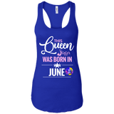 This Queen Was Born In June Ladies Ideal Racerback Tank