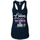 This Queen Was Born In June Ladies Ideal Racerback Tank