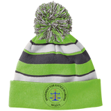 MOJUL Striped Beanie with Pom