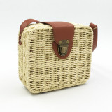 Square Crossbody Straw Beach Bag
