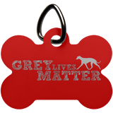 Grey Lives Matter Logo Dog Bone Pet Tag