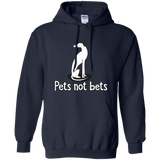 Pets Not Bets Sitting White Greyhound Pullover Hoodie
