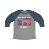 Red White Blue And Grey American Greyhound Baseball T-Shirt (Unisex)