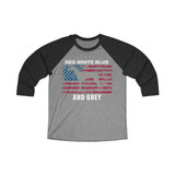Red White Blue And Grey American Greyhound Baseball T-Shirt (Unisex)