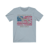 Red White Blue And Grey American Greyhound (Unisex T-Shirt) with Grey Lettering