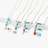 Multicolored Initial Necklace
