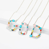 Multicolored Initial Necklace