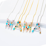 Multicolored Initial Necklace