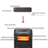 Infrared Heater | ZOKOP Portable Space Heater - Black/1500W Infrared Heater | ZOKOP Portable Space Heater - Black/1500W