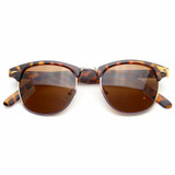 Semi Rimless Sunglasses Men's Women's Half Frame Vintage Designer Metal