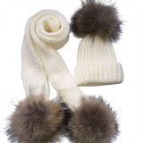 Warm Woolen & Cashmere Crochet Hat & Scarf For Girls & Boys
