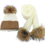 Warm Woolen & Cashmere Crochet Hat & Scarf For Girls & Boys