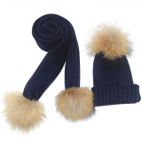 Warm Woolen & Cashmere Crochet Hat & Scarf For Girls & Boys