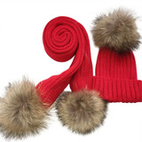 Warm Woolen & Cashmere Crochet Hat & Scarf For Girls & Boys