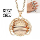 Folded Wings Expanding Photo Locket Necklace