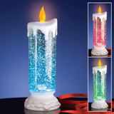 LED Glitter Christmas Candle