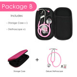 Pink Colored Stethoscope Otoscope Tuning Fork Reflex Hammer LED Penlight Torch Tool With Storage Case Kit