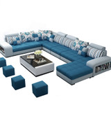 Dealfactor Canada Fabric U Shaped Sectional Couch With Ottoman Living Room Sofa Set