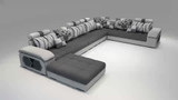 Dealfactor Canada Fabric U Shaped Sectional Couch With Ottoman Living Room Sofa Set
