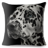 Dalmatian Pet Dog Print Cushion Cover Beige Linen Pillow Covers 45x45 Square Pillows Case