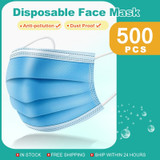 500pcs Disposable Masks 3-layer Non-Woven Face Mask Anti Dust Mouth Mask Protection Breathing Soft Protective Mask 10/50/100/200 pcs (20 PCS)