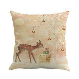 Christmas Reindeer Snowman Pillow Cushion Cover