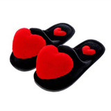 Women Fashion Heart Fluffy Fox Fur PomPoms Slippers Sandals Shoes