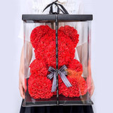 25cm Red Rose Teddy Bear Rose Flower Artificial Decoration
