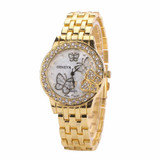 Women's Gold Rose-Gold Silver Colored Plated Butterfly Watches Quartz