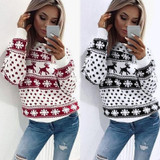 Christmas Deer Snow Pattern ugly sweater