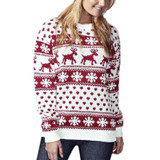 Christmas Deer Snow Pattern ugly sweater