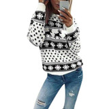 Christmas Deer Snow Pattern ugly sweater
