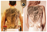 Big Large Full Back Chest Tattoo Stickers Fish Wolf Tiger Dragon Waterproof Temporary Tattoos