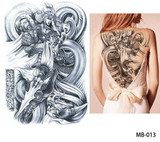 Big Large Full Back Chest Tattoo Stickers Fish Wolf Tiger Dragon Waterproof Temporary Tattoos
