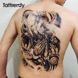 Big Large Full Back Chest Tattoo Stickers Fish Wolf Tiger Dragon Waterproof Temporary Tattoos