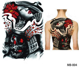 Big Large Full Back Chest Tattoo Stickers Fish Wolf Tiger Dragon Waterproof Temporary Tattoos