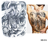 Big Large Full Back Chest Tattoo Stickers Fish Wolf Tiger Dragon Waterproof Temporary Tattoos