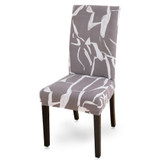 6PCS Spandex Chair Seat Covers Printed Material Stretch Elastic Universal Chair Slipcovers For Dining Chairs
